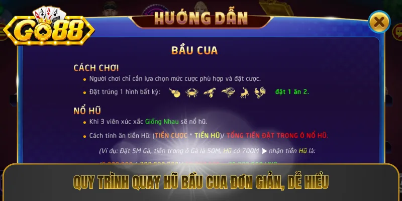 Quy trình quay hũ bầu cua đơn giản, dễ hiểu